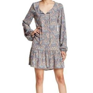 Melrose and Market Floral Print Long Sleeve Mini Dress Size Medium